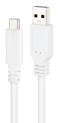 Cable USB 2.0 3A, tipo USB-C/M-A/M, Blanco, 1.5 m - Imagen 3