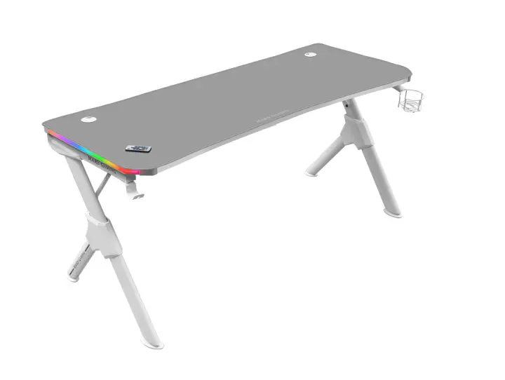 MGD140RGB, Mesa Ergonómica Gaming RGB, Soporte Auriculares y Beb..