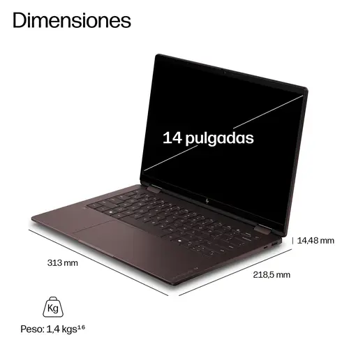 OmniBook X Flip 2-in-1 Laptop Next Gen AI 14-kc0004nsx Copilot+ PC AMD Ryzen AI 7 35,6 cm (14") Pantalla táctil 2K 32 GB LPDDR5x-SDRAM 1 TB SSD Wi-Fi 7 (802.11be) Windows 11 Home - Imagen 6
