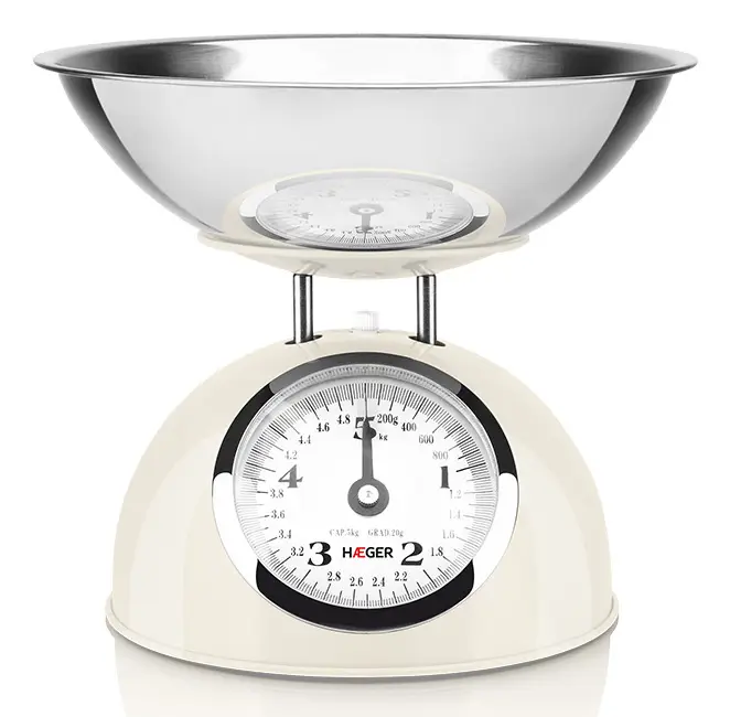 KS-CME.009A báscula de cocina Crema de color, Acero inoxidable E..