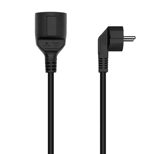 Cable Alargador de Alimentacion Schuko, CEE7/M-CEE7/H, Negro, 2.0M - Imagen 1