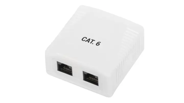 Cajade superficie 2xRJ45 UTP Cat.6 Dual entrada inferior blanca -..