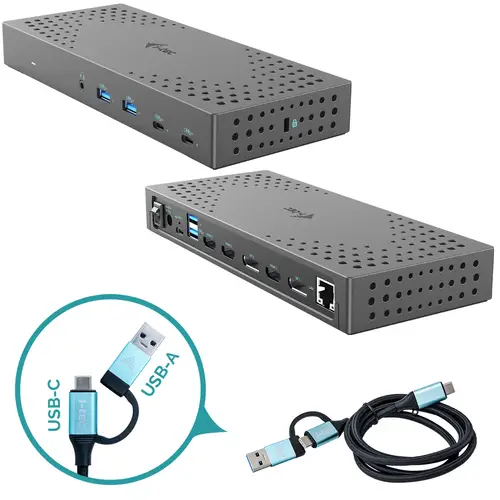 USB 3.0 / USB-C / Thunderbolt, 3x 4K Docking Station Gen 2 + Power Delivery 100W - Imagen 1