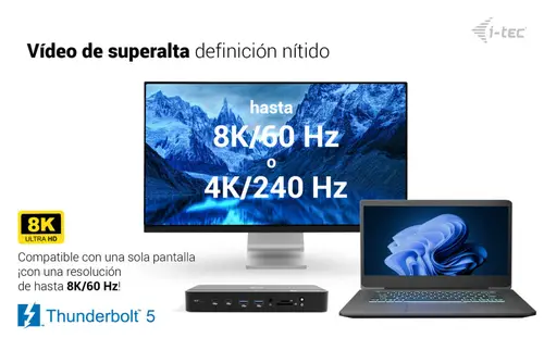 Thunderbolt 5 Triple Display Docking Station, M.2 slot, 6x USB, 2.5GLAN + Power Delivery 140W - Imagen 6