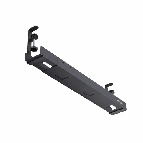 Bandeja Gestionador de Cables Negro - Soporte de Regleta - para Debajo del Escritorio - Ajustable en Longitud - Fijación con Mordaza - Instalación sin Perforaciónes - Negro - Imagen 5