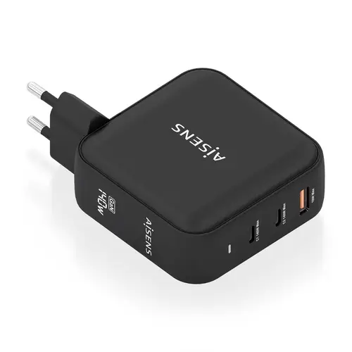 Cargador GaN 140W, 2xUSB-C PD3.1 QC4.0, 1xUSB-A QC3.0, Negro - Imagen 1