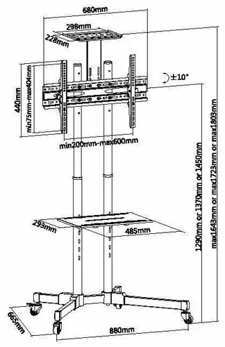 Carro multifuncional económico para TV de 37-75 - Imagen 7