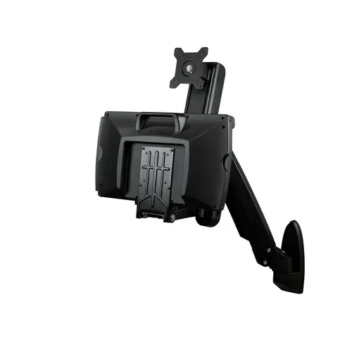 Estación de Trabajo de Pie y Sentado para Montaje en Pared - Para Un Monitor de hasta 24 Pulgadas - Escritorio Ergonómico - Imagen 4