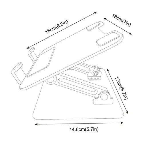 Soporte de Sobremesa 7-13 Ajustable Para Portatil / Tablet, Plata - Imagen 8
