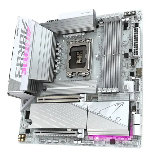 B860M AORUS ELITE WF6E ICE Placa base - CPUs Intel Core Ultra, VRM de 12+1+2+1 fases, hasta 9200MHz DDR5, 1xPCIe 5.0 + 2xPCIe 4.0 M.2, LAN 2,5 GbE, WIFI 6E, USB 4 - Imagen 4