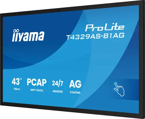 T4329AS-B1AG pantalla de señalización Panel plano interactivo 108 cm (42.5") LED Wifi 500 cd / m² 4K Ultra HD Negro Pantalla táctil Procesador incorporado Android 24/7 - Imagen 8