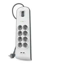 BSV804VF2M limitador de tensión Blanco 8 salidas AC 2 m