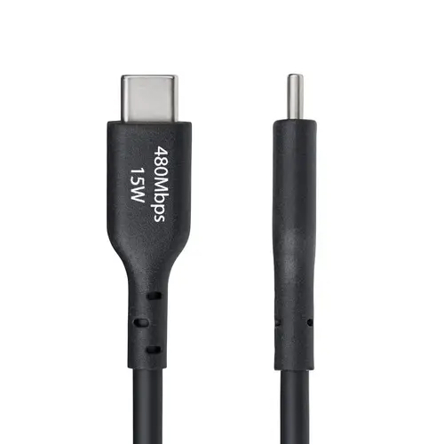 Cable Cargador USB-A a USB-C de 3m - Cable Adaptador USB-A a USB Tipo C - 3A - Cable de Carga y Sincronización - USB 2.0 - Recubrimiento de TPE - M/M - Negro - Imagen 3