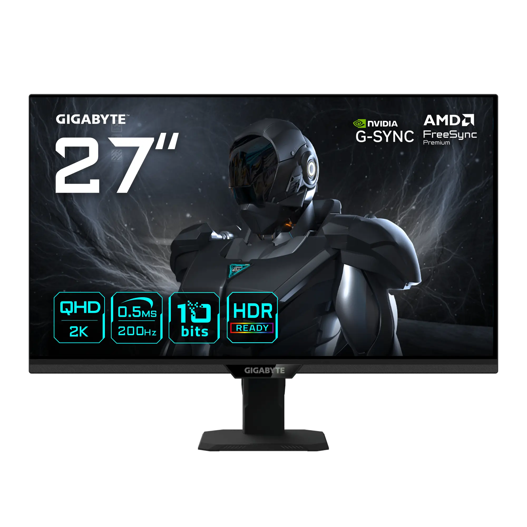 G27Q20T Monitor Gaming 27 QHD - 2560 x 1440, 200Hz, 0.5ms, Compatible con G-Sync, FreeSync Premium, HDR10, HDMI 2.0, DisplayPort 1.4