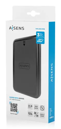 Caja externa 2.5" ASE-2519B 9.5mm SATA a USB 3.0/USB3.1 Gen1, Negro - Imagen 8