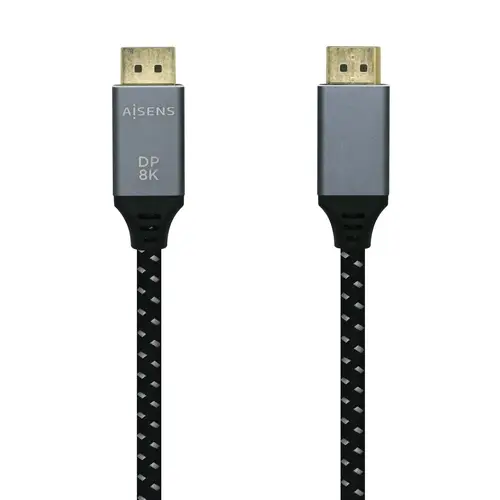 Cable Displayport V1.4 8k@60hz, DP/M-DP/M, Gris/Negro, 3.0m - Imagen 1