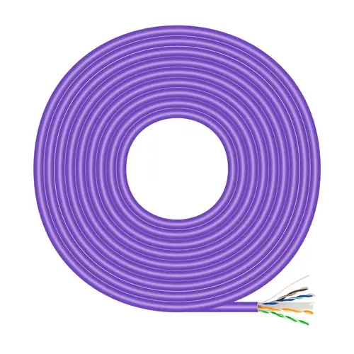 Cable de Red RJ45 LSZH Cat.6 UTP Rigido AWG23 CCA (Aleacion), Violeta, 305M - Imagen 1