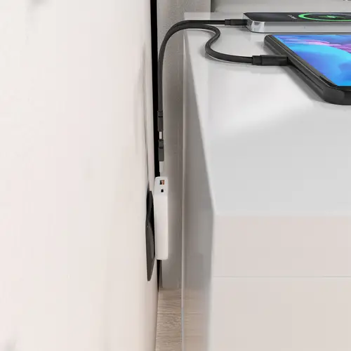 Cargador De Pared GaN Ultra Delgado 65W, 1xUSB-C PD3.0 QC4.0, 1xUSB-A QC3.0, Blanco - Imagen 5
