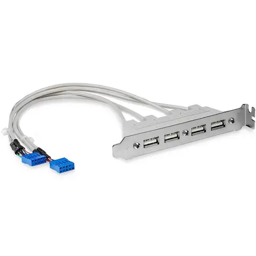 Cabezal Bracket de 4 puertos USB 2.0 con Conexión a Placa Base 2x IDC10 - Imagen 1