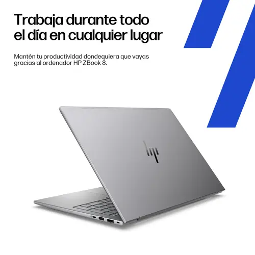 ZBook 8 G1i 16 Wolf Pro Security Edition - Data Science Intel Core Ultra 7 265H Estación de trabajo móvil 40,6 cm (16") Pantalla táctil WUXGA 32 GB DDR5-SDRAM 1 TB SSD NVIDIA RTX 500 Ada Wi-Fi 7 (802.11be) Windows 11 Pro AI PC, AI Workstation Plata - Imagen 8