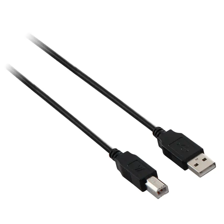 Cable USB negro con conector USB 2.0 A macho a USB 2.0 B macho 2m..