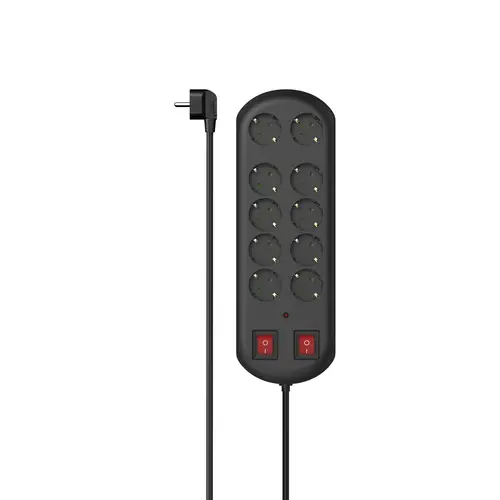 00223164 base múltiple 2 m 10 salidas AC Interior Negro - Imagen 1