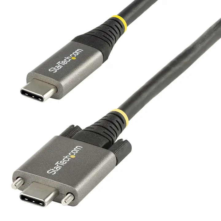 Cable 50cm USB-C con Tornillos Laterales de Fijación - 10Gbps - Cable USB Tipo C USB 3.2 Gen 2 - con Carga por Entrega Alimentación PD de 100W (5A), Modo Alt DP