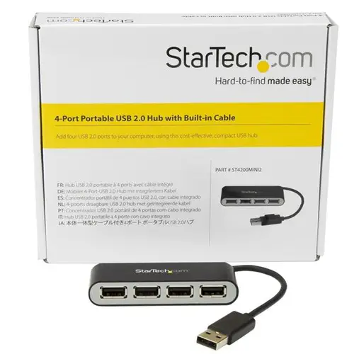 Concentrador Ladrón USB 2.0 de 4 Puertos con Cable Integrado - Hub Portátil USB 2.0 - Imagen 6