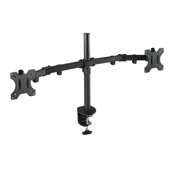 Soporte de Mesa Giratorio e Inclinable para 2 Pantallas (Monitor / TV Plasma / LCD / LED) 13  32, de Dos Brazos, Negro