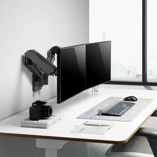 Soporte De Pared Pro Contrapeso Giratorio E Inclinable Para Monitor/tv 9kg (3 Pivotes, 2 Brazos) De 17-32, Negro - Imagen 5