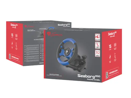 Seaborg 350 Negro, Azul USB Volante + Pedales Nintendo Switch, PC, PlayStation 4, Playstation 3, Xbox 360, Xbox One, Xbox Series S, Xbox Series X - Imagen 9