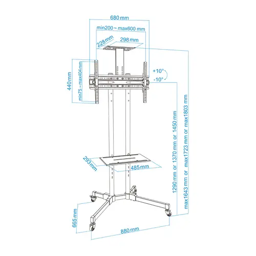 FS1470M-B soporte para pantalla de señalización 177,8 cm (70") Negro - Imagen 14