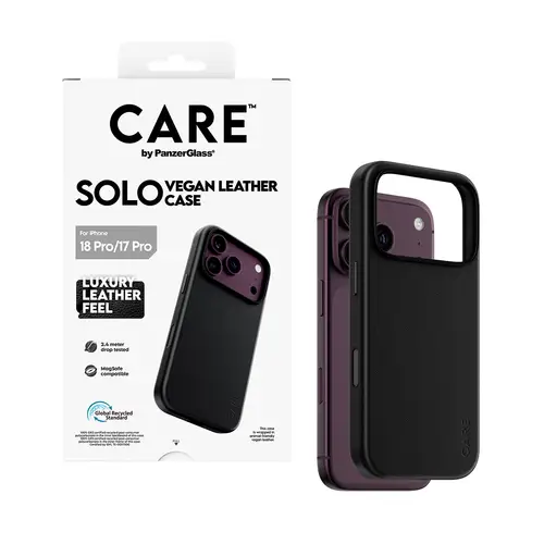 CARE by ® Solo Vegan Leather Case Black w. MagSafe iPhone 18 Pro | 17 Pro funda para teléfono móvil Negro - Imagen 5