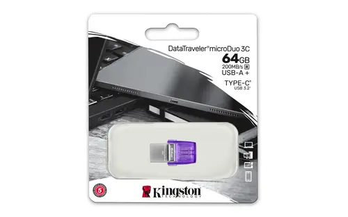 DataTraveler 64GB microDuo 3C 200MB/s dual USB-A + USB-C - Imagen 5