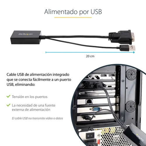 Adaptador DVI a DisplayPort Alimentado por USB - Conversor DVI a DisplayPort - Convertidor DVI-D a DP - 1920x1200 - Imagen 13