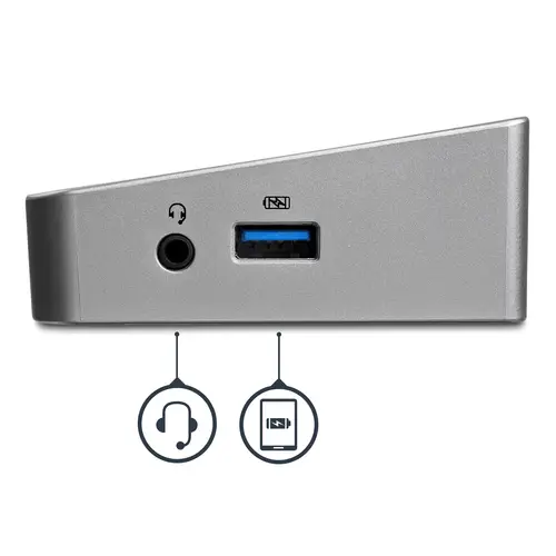 Docking Station USB 3.0 2x DisplayPort y HDMI 4K para 3 Monitores - Hub 5x USB-A (1x Fast Charge) - Audio de 3,5mm - Red GbE - Replicador de Puertos USB-A - Mac y Windows - Imagen 3