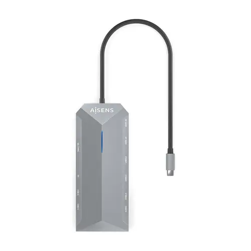 USB-C Dock 12 En 1, USB-C A 2xHDMI, 1xRJ45, 3xUSB-A, 2xUSB-C, 1xUSB-C PD, 1xAudio, 1xSD, 1xMicro SD, Gris, 30cm - Imagen 3