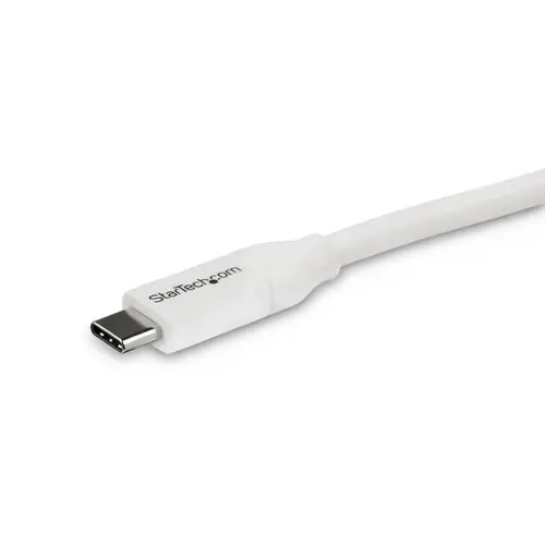 Cable 4m USB-C a USB-C con capacidad para Entrega de Alimentación de 5A - USB Tipo C - Cable de Carga USBC - USB 2.0 - Blanco - Imagen 3