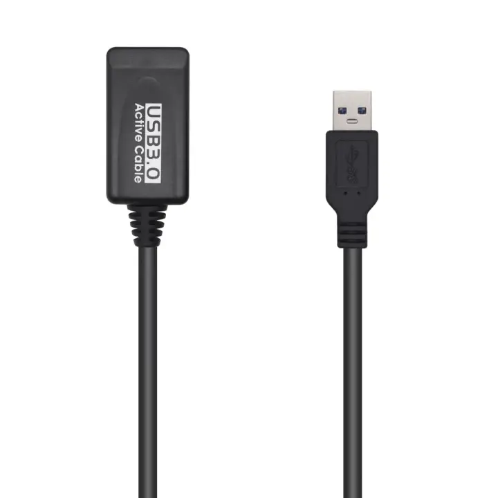 Cable USB 3.0 Prolongador Con Amplificador, Tipo A/M-A/H, Negro, 5.0m