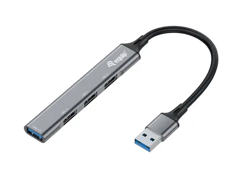 128960 hub de interfaz USB 3.2 Gen 1 (3.1 Gen 1) Type-A 5000 Mbit/s Negro, Gris - Imagen 1