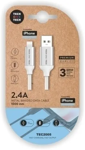 CABLE USB - LIGHTNING APPLE BLANCO 1 m.