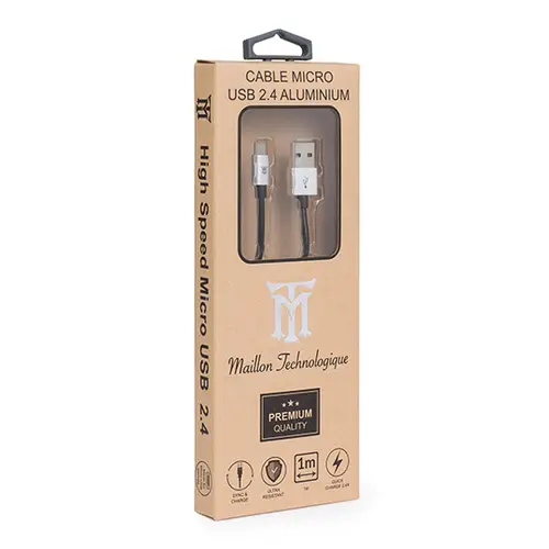 Premium MTPMUS241 cable USB 1 m USB 2.0 USB A Micro-USB B Plata - Imagen 2