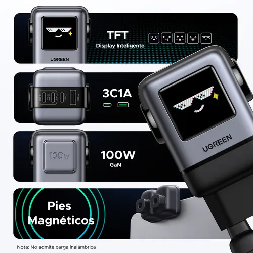 45515B cargador de dispositivo móvil Ordenador portátil, Teléfono móvil, Portátil, Batería portátil, Teléfono Gris Corriente alterna Carga rápida Interior - Imagen 5