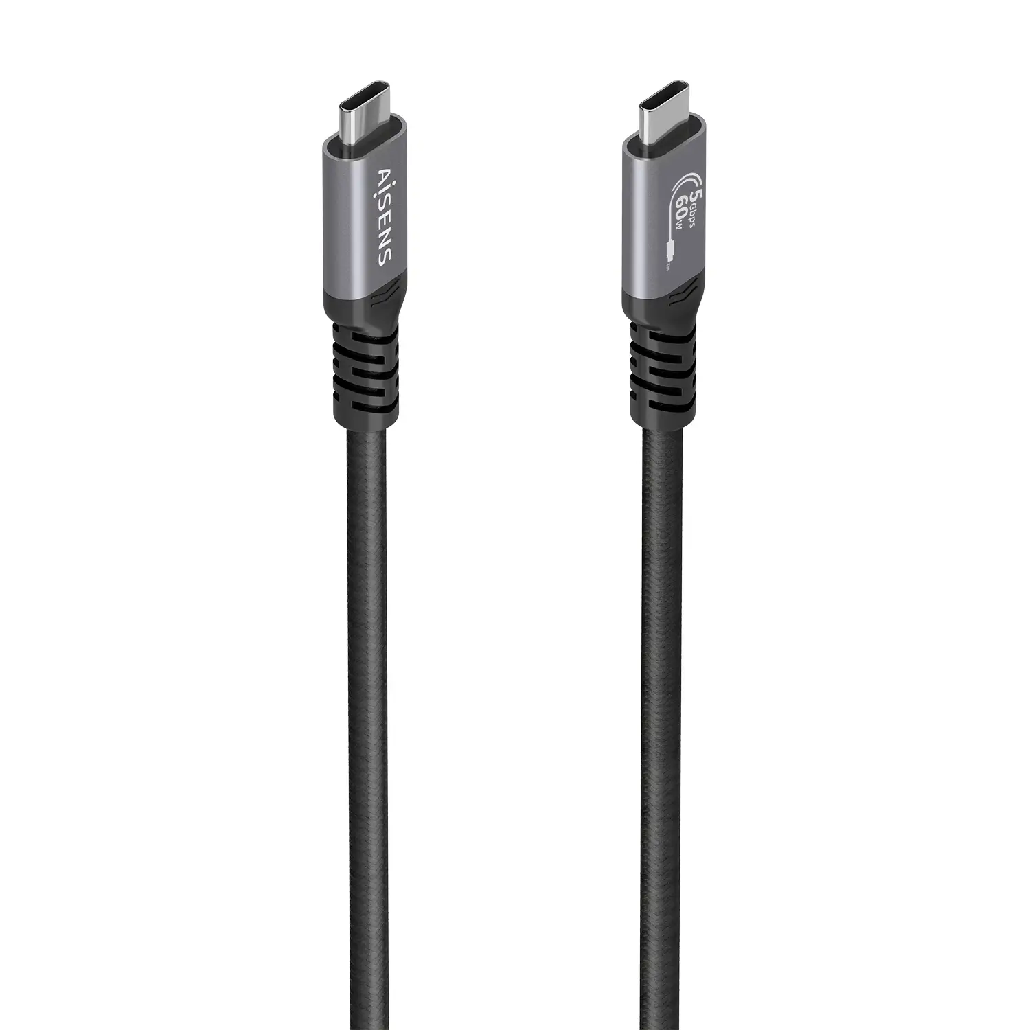 Cable USB 3.2 Gen1 Aluminio 5Gbps 4K@60Hz 3A 60W E-Mark, Tipo USB-C/M-USB-C/M, Negro, 10M