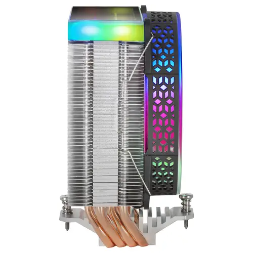 MCPU-VR Negro, Disipador CPU, Doble Espejo Infinito ARGB, 4 Heatpipes HCT, TDP 180W, Ventilador Ultra-silencioso PWM 12cm - Imagen 4