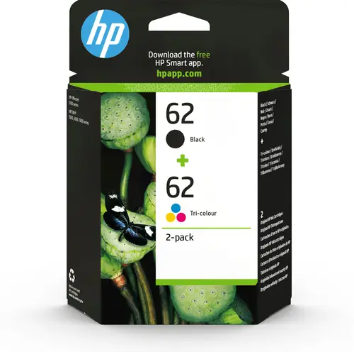 Pack de ahorro de 2 cartuchos de tinta original 62 negro/tricolor - Imagen 1