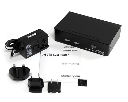 Conmutador Switch KVM - 2 puertos USB 2.0 - Audio Vídeo DVI - Imagen 4