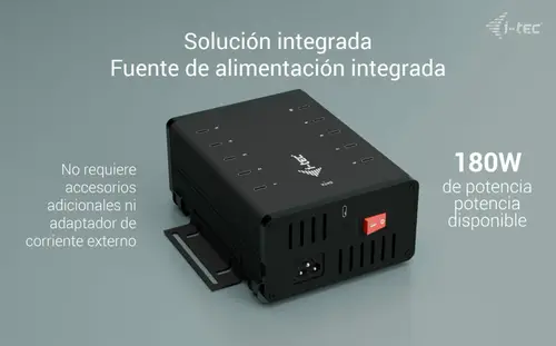 USB-C/USB-A Metal Charging + data HUB, 15W per port, 10x USB-C - Imagen 7