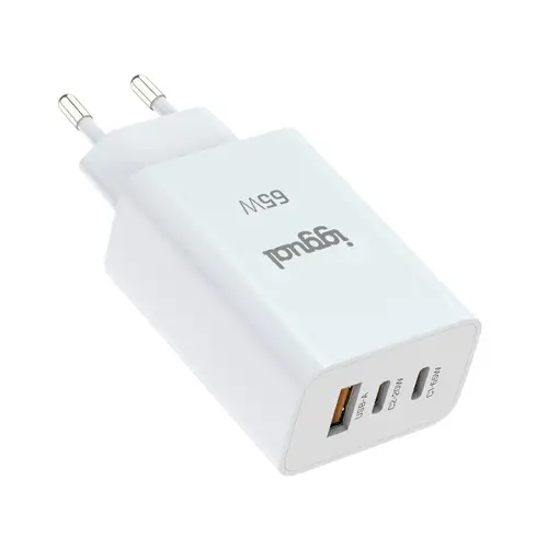 Cargador triple USB-A + 2 x tipo C GaN 65W - Imagen 1
