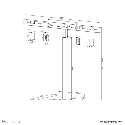 AV80-500BL Soporte de suelo para barra de videoconferencia 43-110" - VESA - máx 10 kg - universal - Imagen 18